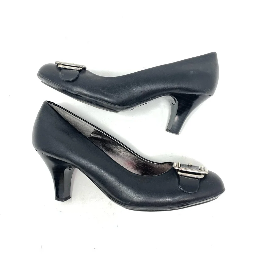Euro Soft by Sofft Amberly Black Heels Genuine Leather Size 9.5